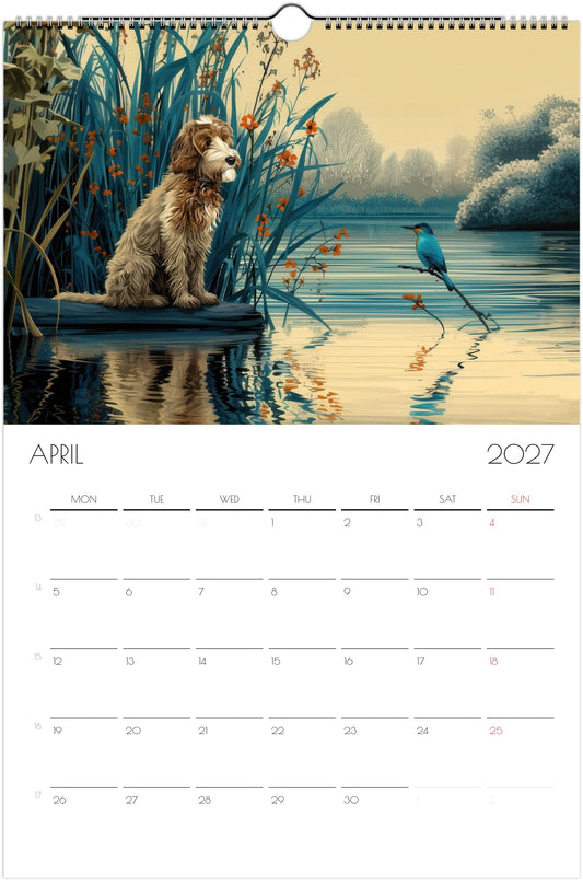 Doodle Kalender 2027 – 12 maanden kunsthondenkalender voor Doodle-liefhebbers