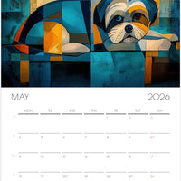 Shih Tzu Calendar 2026 – Art Style Dog Wall Calendar, 12 Month Planner, Unique Gift for Shih Tzu Lovers