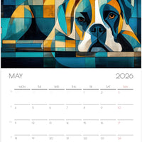 Boxer Calendar 2026 – Art-Style Dog Calendar with 12 Unique Designs