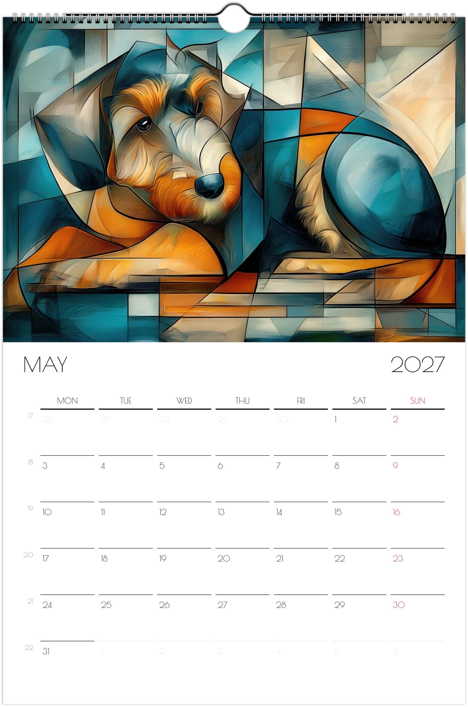 Doodle Kalender 2027 – 12 maanden kunsthondenkalender voor Doodle-liefhebbers
