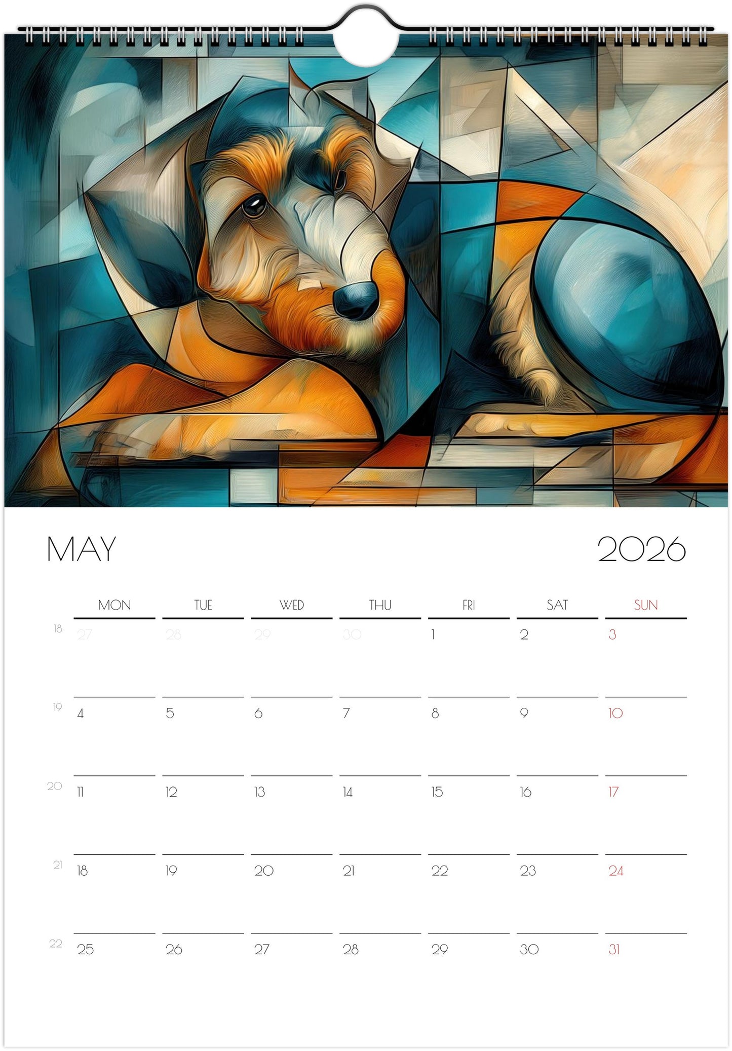 Doodle Calendar 2026 – Art-Style Dog Calendar with 12 Unique Designs