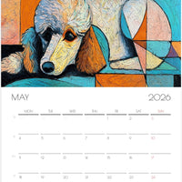 2026 Poodle Wall Planner – Artistic Dog Portrait Collection, 12-Month Printed Gift for Pet Lovers