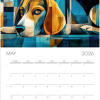Beagle Wall Calendar 2026 – Artistic Dog Calendar with 12 Unique Portraits