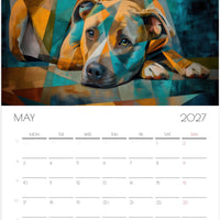 Pitbull Kalender 2027 – 12 Maanden Kunst Kalender voor Pitbull Liefhebbers