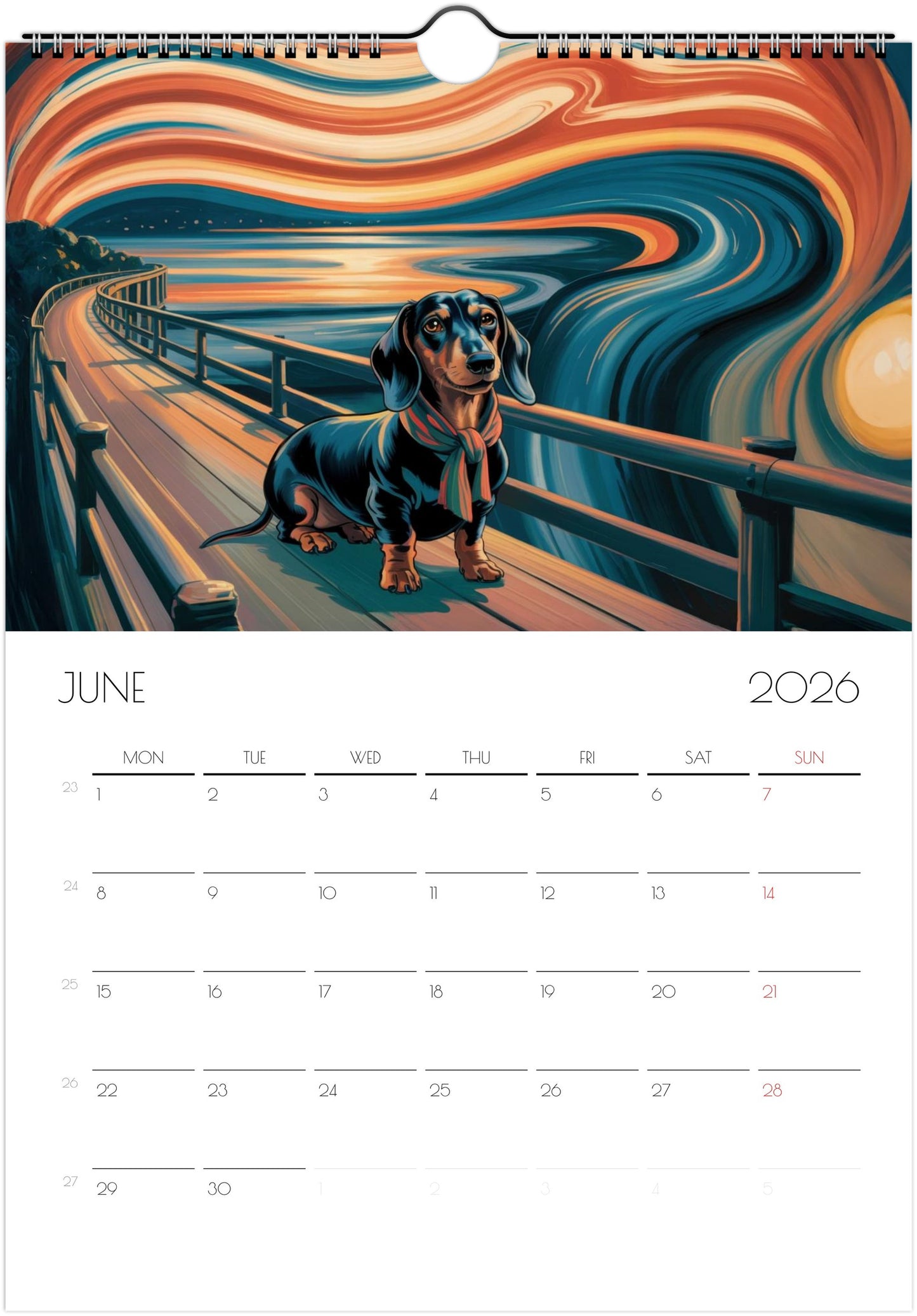 Beagle Wall Calendar 2026 – Artistic Dog Calendar with 12 Unique Beagle Designs