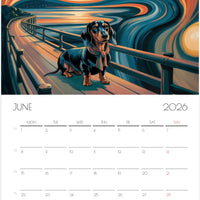 Dachshund Calendar 2026 – Art-Style Dog Calendar with 12 Unique Designs