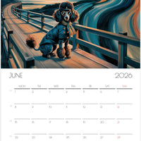 2026 Poodle Wall Planner – Artistic Dog Portrait Collection, 12-Month Printed Gift for Pet Lovers