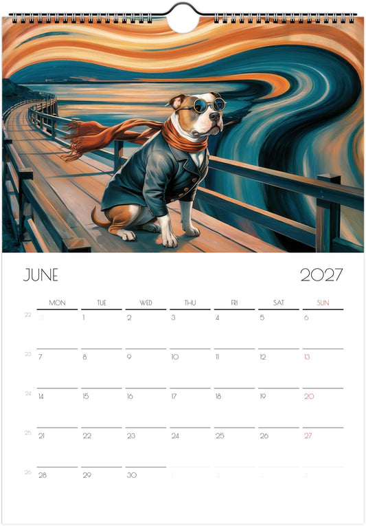 Pitbull Kalender 2027 – 12 Maanden Kunst Kalender voor Pitbull Liefhebbers