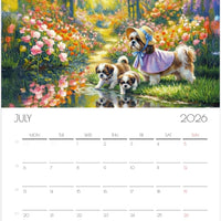 Shih Tzu Calendar 2026 – Art Style Dog Wall Calendar, 12 Month Planner, Unique Gift for Shih Tzu Lovers