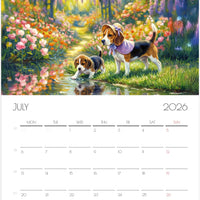 Beagle Wall Calendar 2026 – Artistic Dog Calendar with 12 Unique Portraits