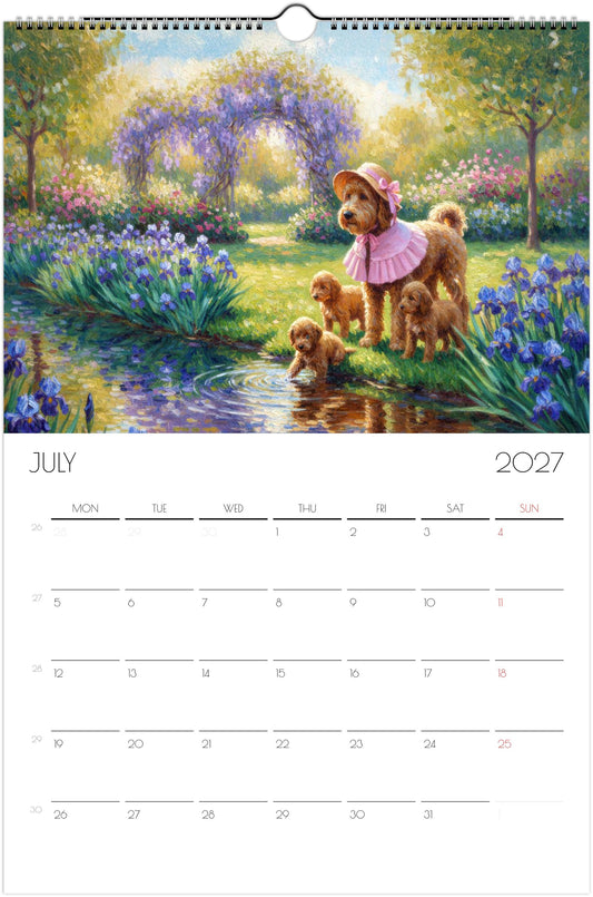Doodle Kalender 2027 – 12 maanden kunsthondenkalender voor Doodle-liefhebbers