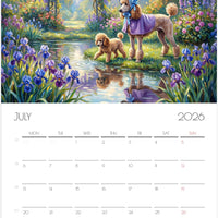 2026 Poodle Wall Planner – Artistic Dog Portrait Collection, 12-Month Printed Gift for Pet Lovers