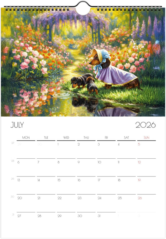 Dachshund Calendar 2026 – Art-Style Dog Calendar with 12 Unique Designs