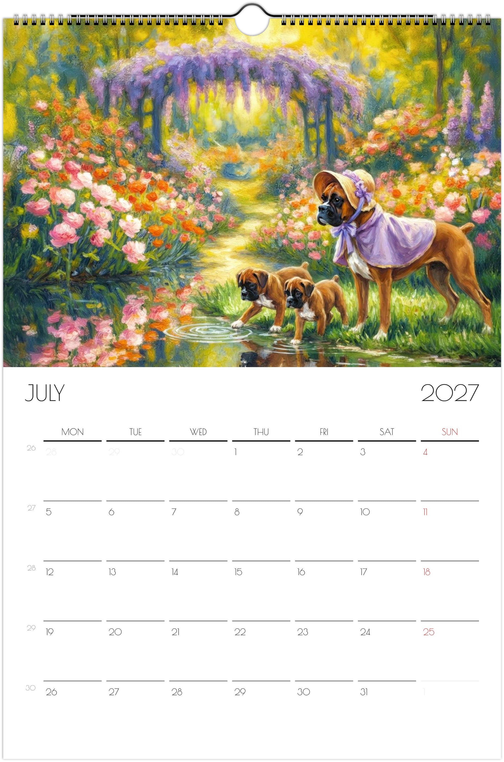 Boxer Kalender 2027 – Fine Art Hondenwandkalender voor Boxerliefhebbers
