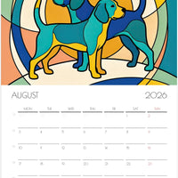 Beagle Wall Calendar 2026 – Artistic Dog Calendar with 12 Unique Portraits