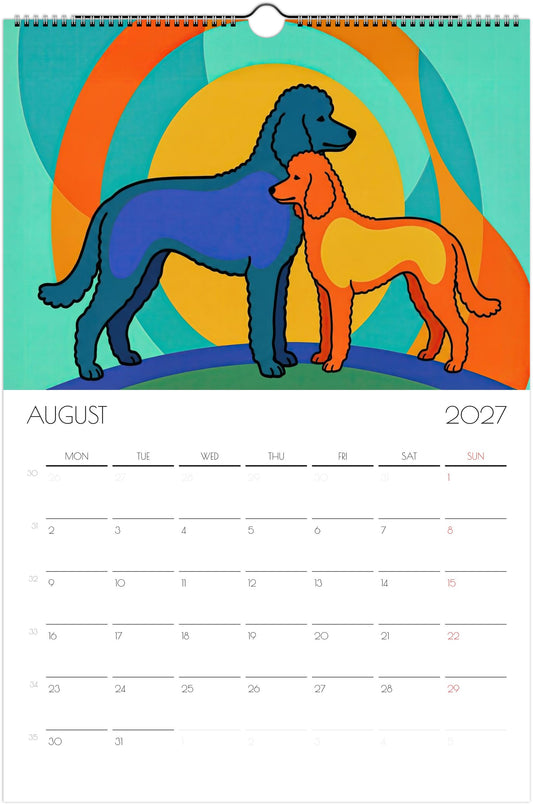 Tekkelkalender 2027 – 12 maanden durende kunstkalender voor aan de muur voor tekkeliefhebbers