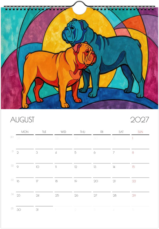 Engelse Bulldog Kalender 2027 – Fine Art Honden Wandkalender voor Bulldogliefhebbers