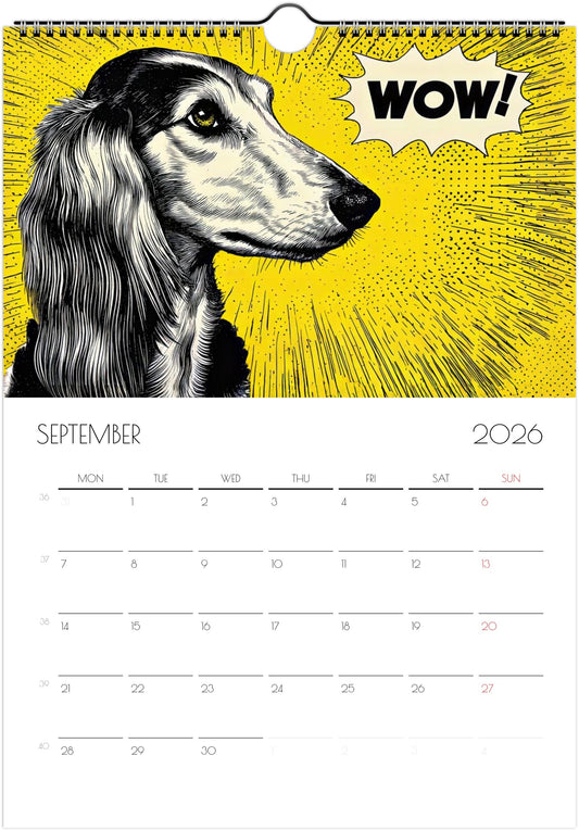 Afghan Hound Calendar 2026 – Art‑Style Dog Calendar with 12 Unique Designs