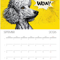 2026 Poodle Wall Planner – Artistic Dog Portrait Collection, 12-Month Printed Gift for Pet Lovers
