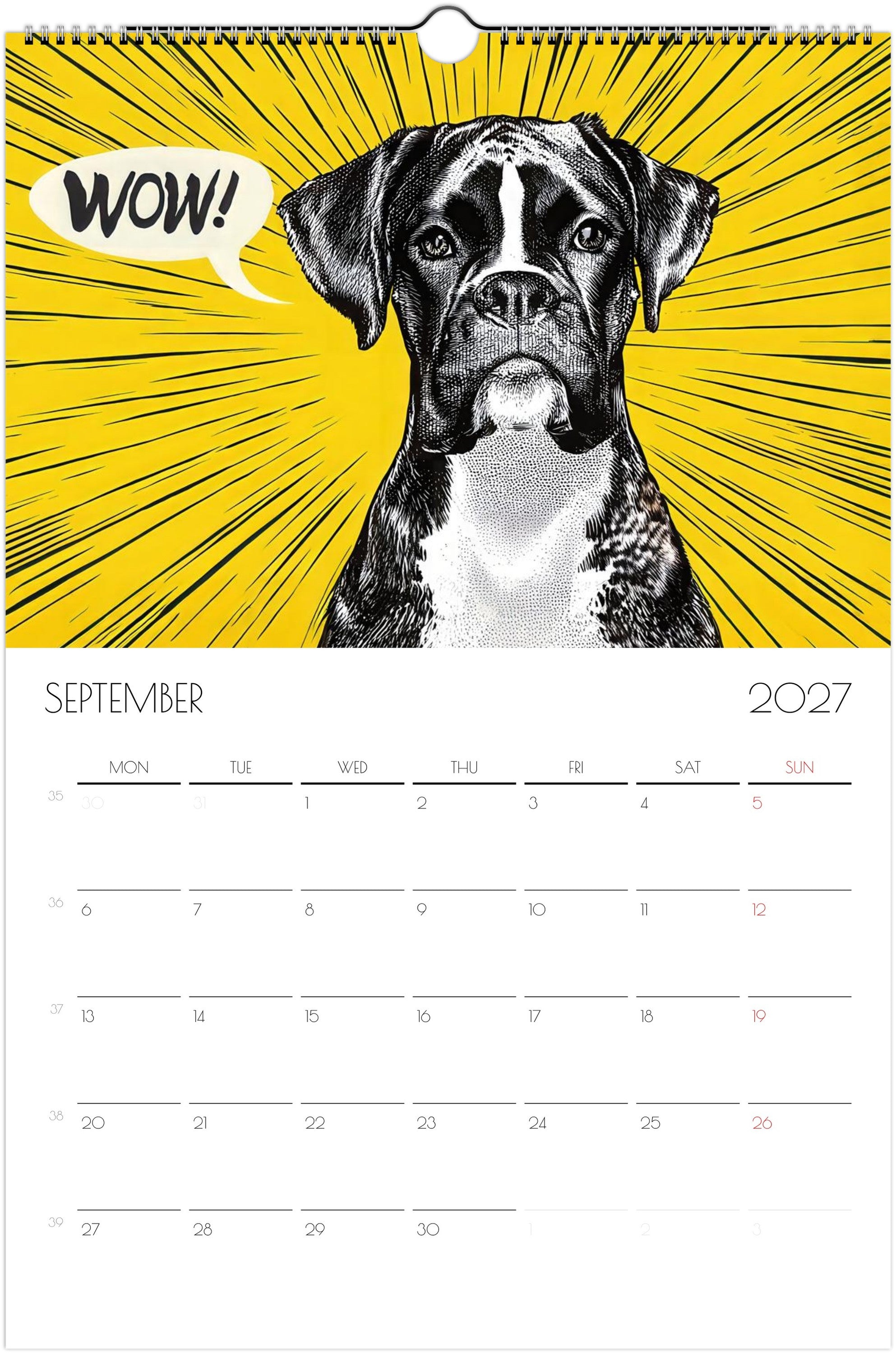 Boxer Kalender 2027 – Fine Art Hondenwandkalender voor Boxerliefhebbers