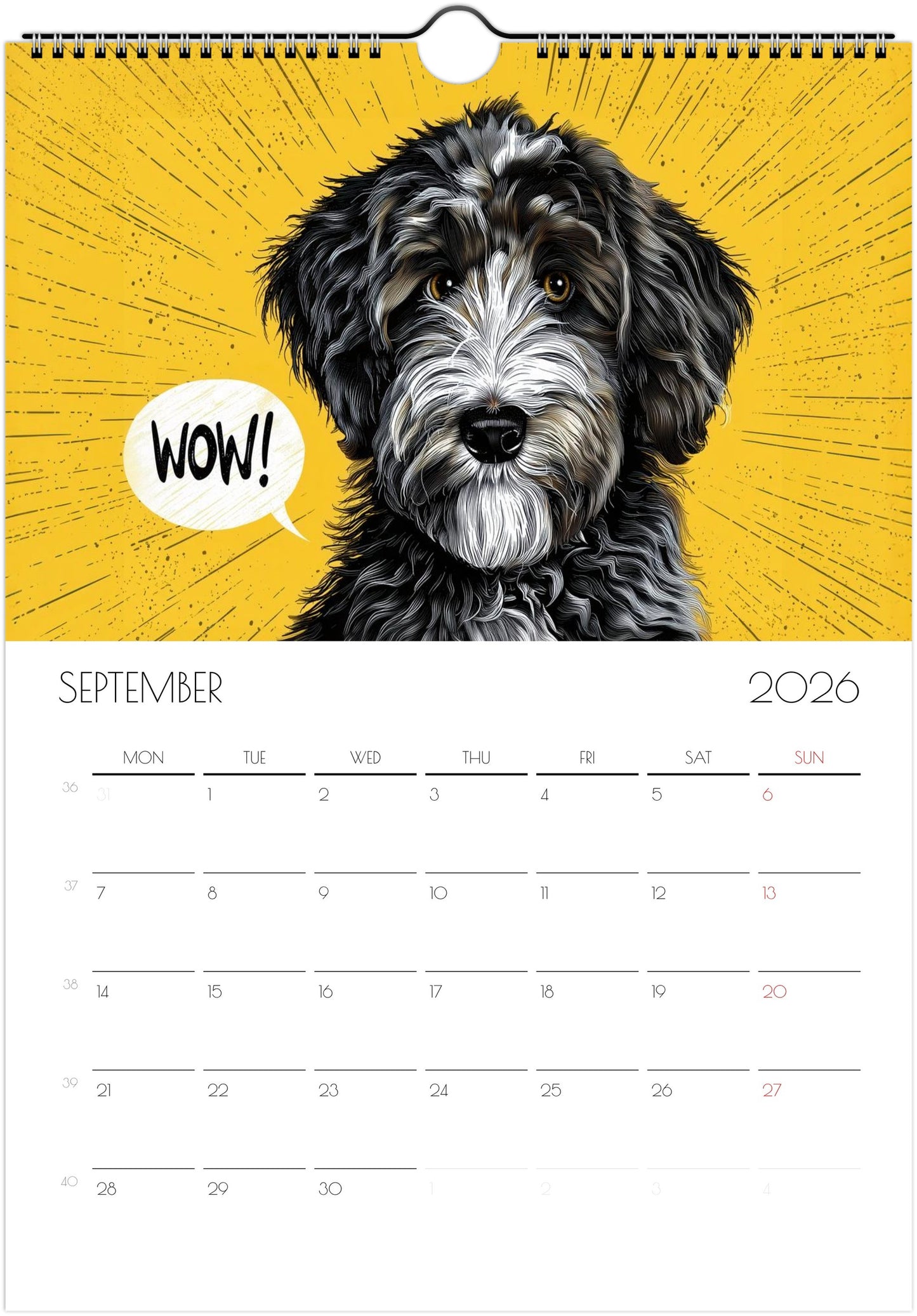 Doodle Calendar 2026 – Art-Style Dog Calendar with 12 Unique Designs