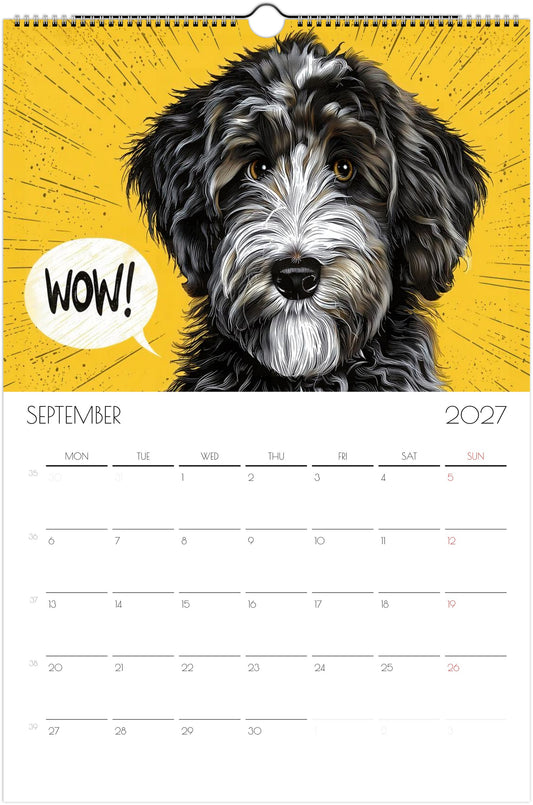 Doodle Kalender 2027 – 12 maanden kunsthondenkalender voor Doodle-liefhebbers