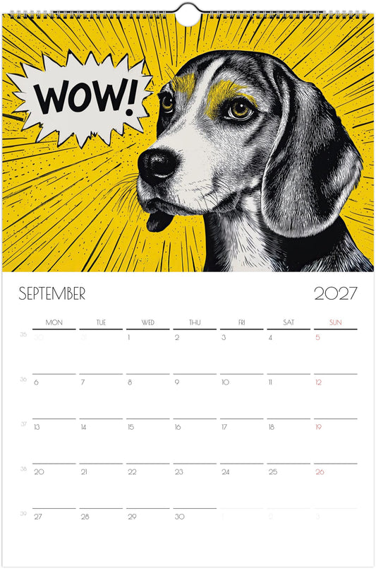 Beagle Kalender 2027 – 12 Maanden Hondenkalender met Kunstwerken voor Beagleliefhebbers