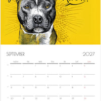 Pitbull Kalender 2027 – 12 Maanden Kunst Kalender voor Pitbull Liefhebbers