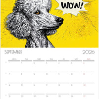 2026 Poodle Wall Planner – Artistic Dog Portrait Collection, 12-Month Printed Gift for Pet Lovers