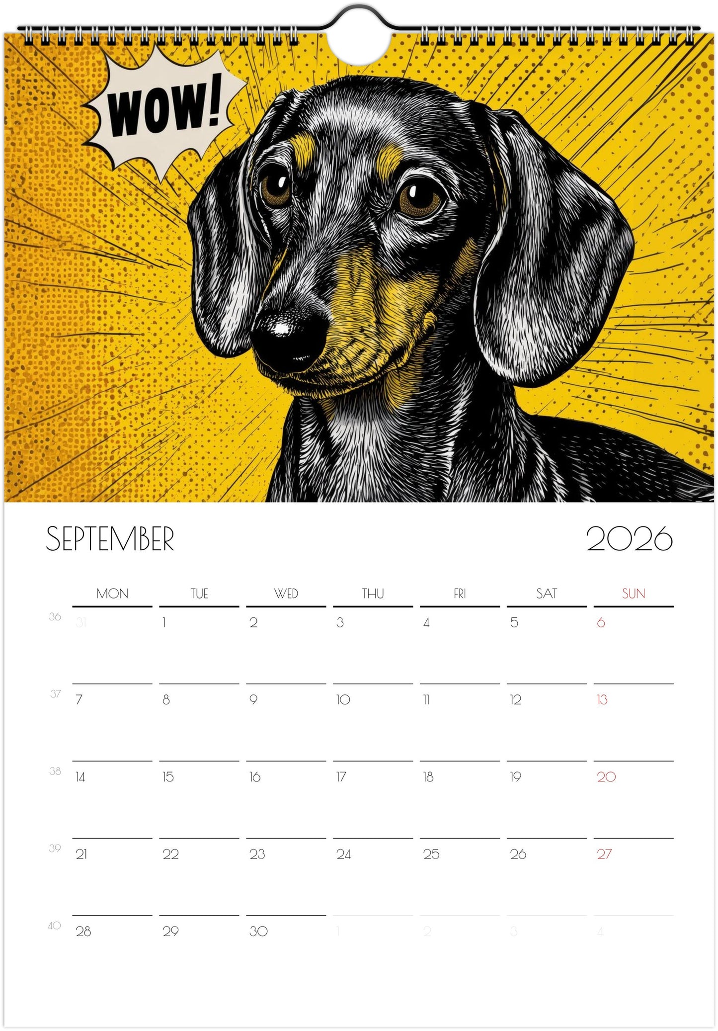 Beagle Wall Calendar 2026 – Artistic Dog Calendar with 12 Unique Beagle Designs