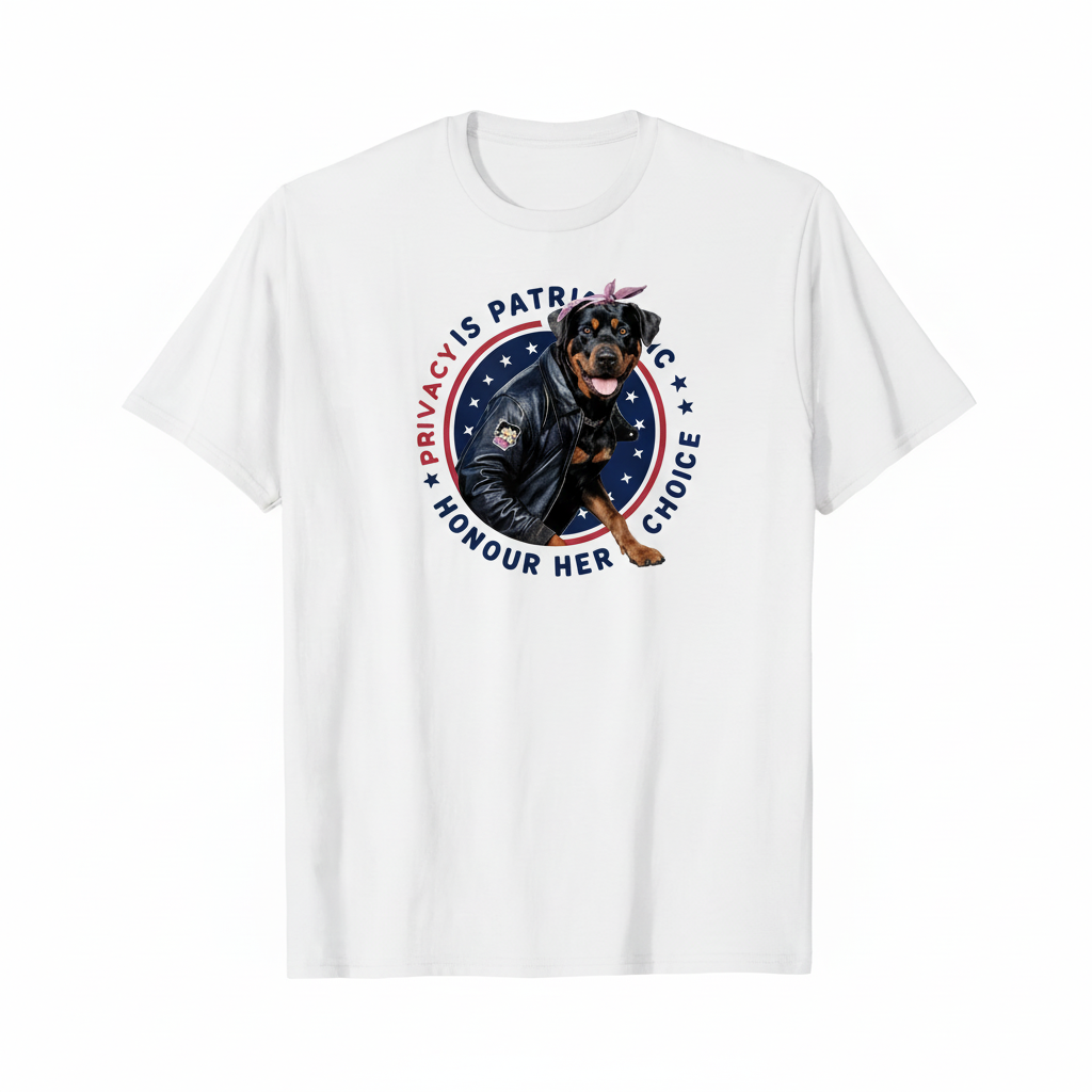 Rottweiler Statement Tee | Privacy Is Patriotic | Bold Dog Graphic Shirt