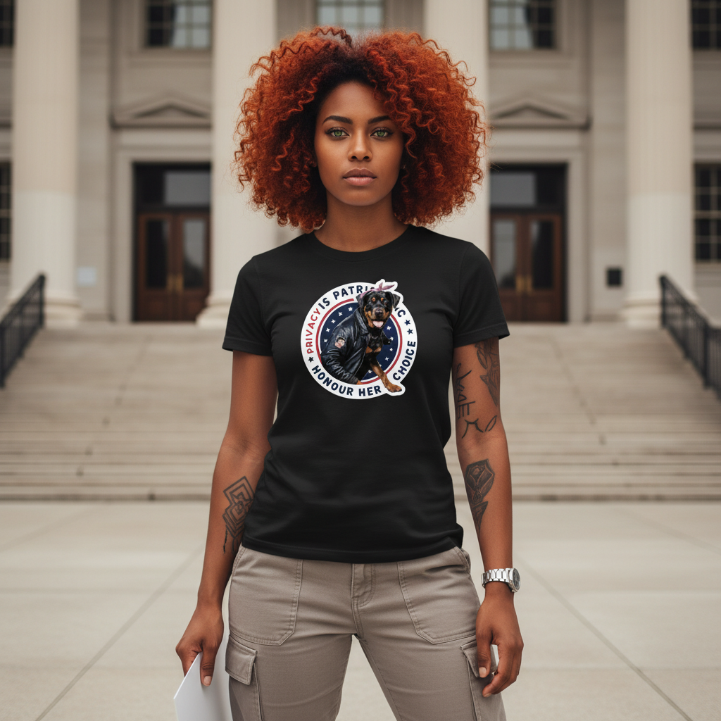Rottweiler Statement Tee | Privacy Is Patriotic | Bold Dog Graphic Shirt