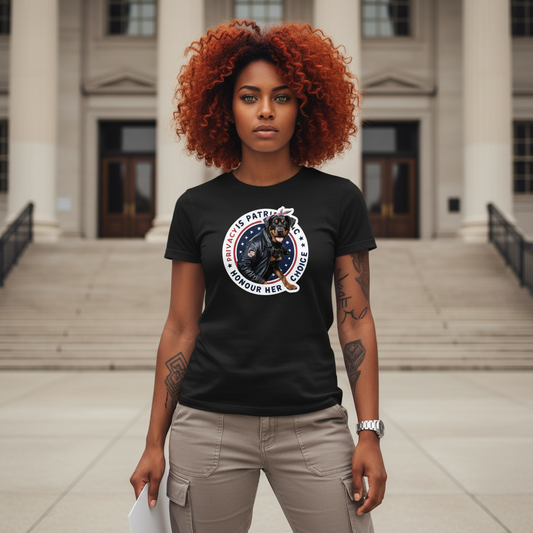 Rottweiler Statement Tee | Privacy Is Patriotic | Bold Dog Graphic Shirt