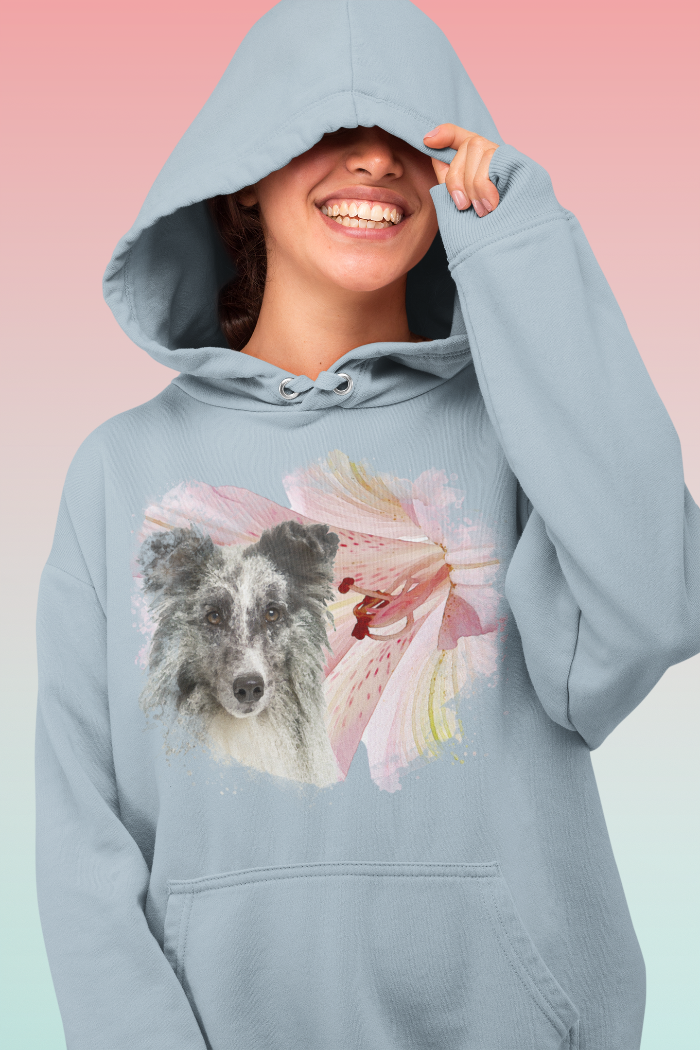 Watercolor Pet Portrait Hoodie - Artistic & Personalized Comfort Wear