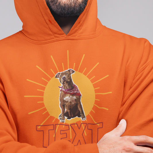 Vector Art Pet Portrait Hoodie - Customizable, Unique Gift Idea for Pet Lovers