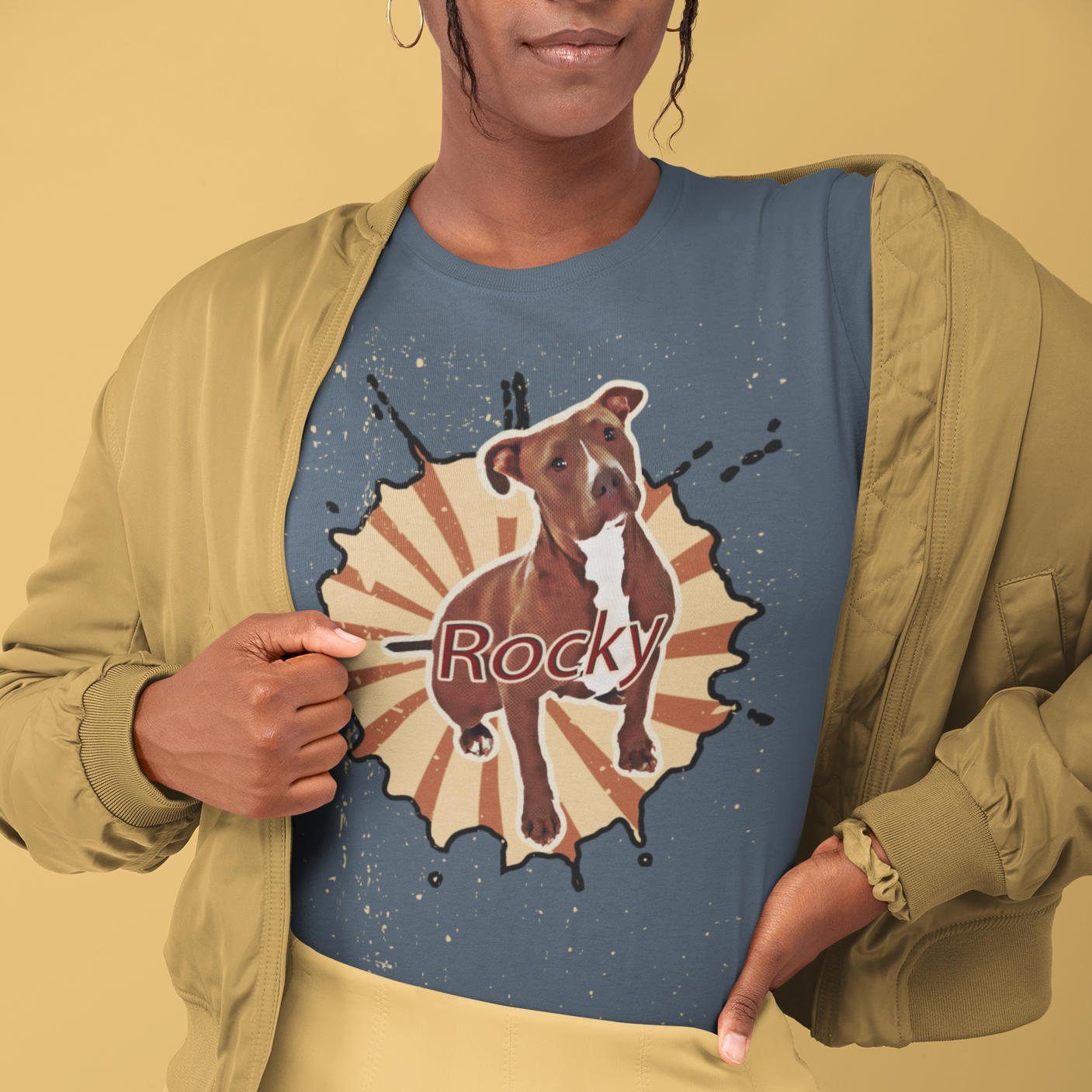 Retro-Styled Custom Pet T-Shirt - Vintage Pet Illustration Tee for Animal Enthusiasts