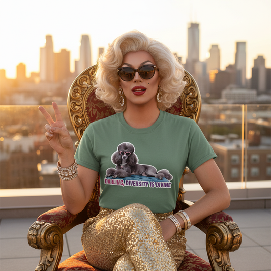 Poodle Statement Tee | Diversity Is Divine | Bold Dog Graphic Shirt
