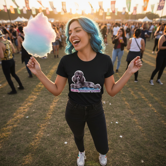 Poodle Statement Tee | Diversity Is Divine | Bold Dog Graphic Shirt