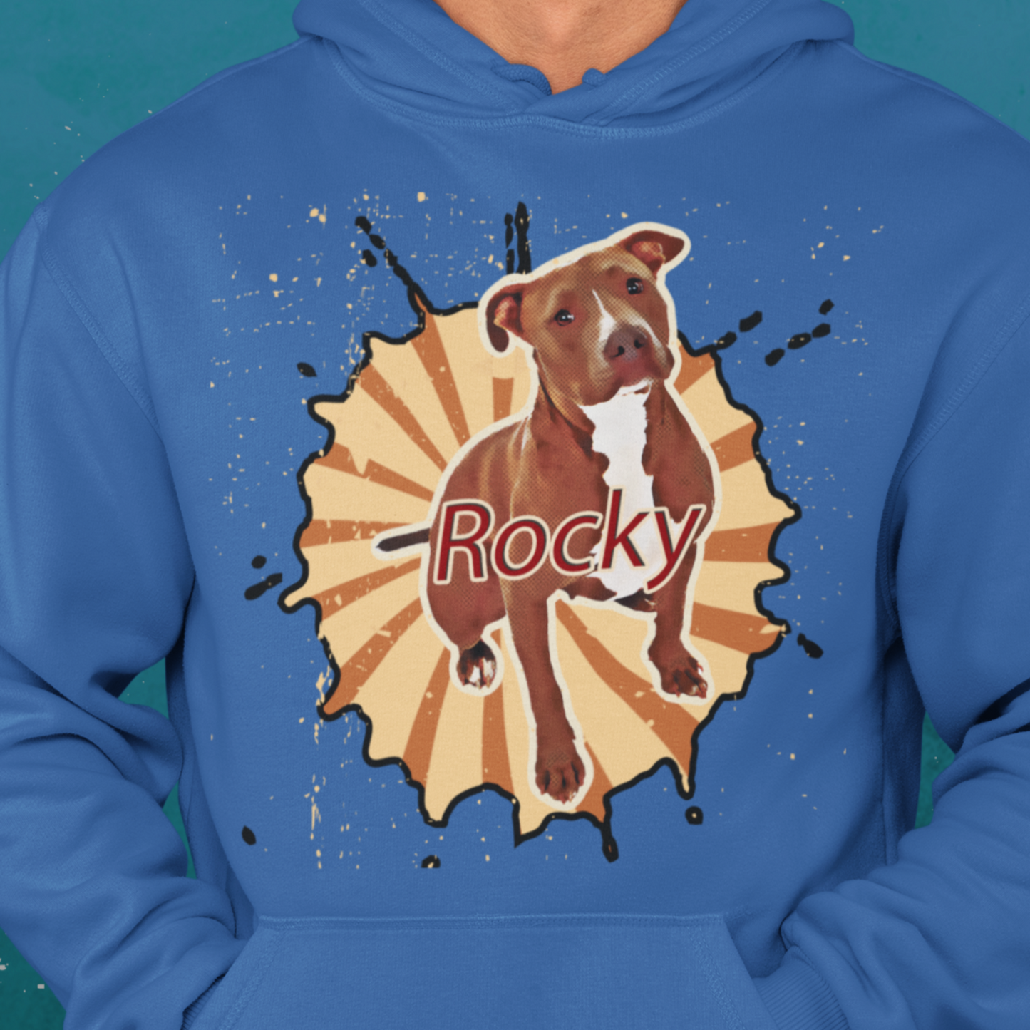 Retro Style Pet Portrait Hoodie - Vintage Vibe Custom Sweatshirt